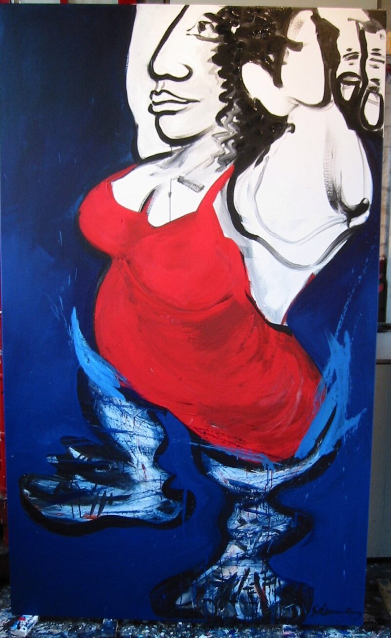 Badende Frau im Wasser stehend III
