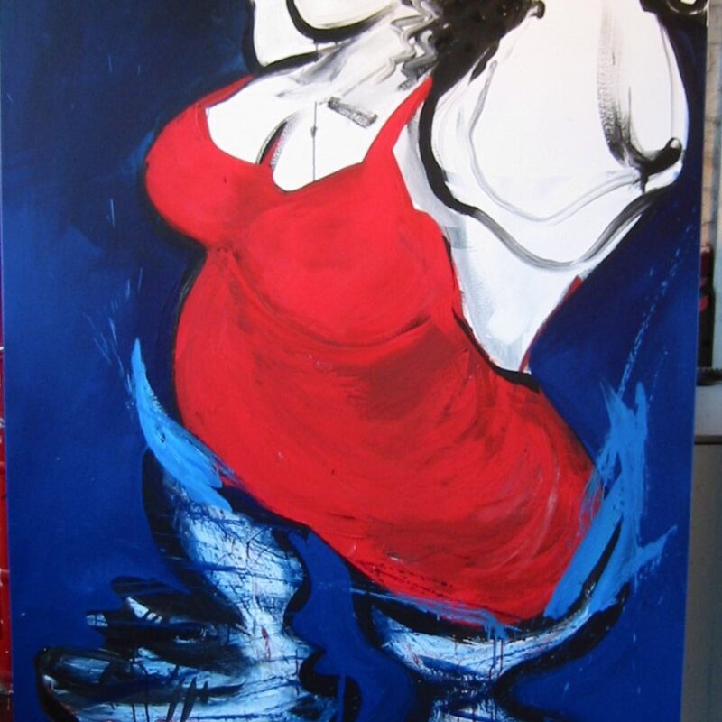 Badende Frau im Wasser stehend III